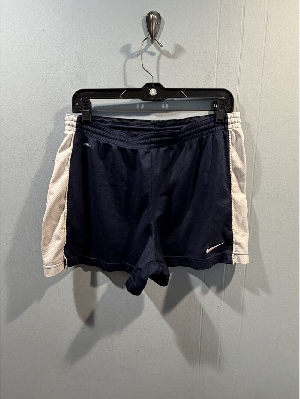 Womens Nike Dri Fit Short Size Large Navy White Running Gym Short